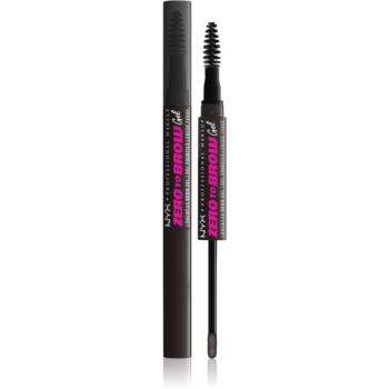 NYX Professional Makeup Zero To Brow Gel gél na obočie s aplikátorom odtieň 08 Black 2 ml