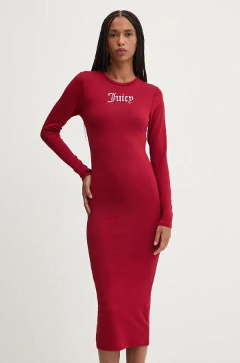 Šaty Juicy Couture DIZZIE DRESS červená farba, midi, priliehavé, JCWED24309