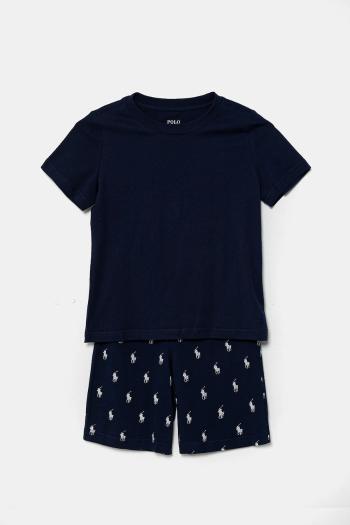 Detské bavlnené pyžamo Polo Ralph Lauren tmavomodrá farba, vzorované, 9P0250