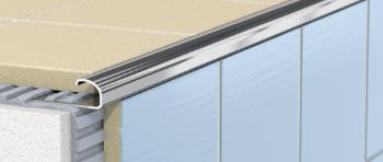 Lišta "oblá" Havos kartáčovaný, nerez, dĺžka 250 cm, výška hrany 12,5 mm, NRZOK12250