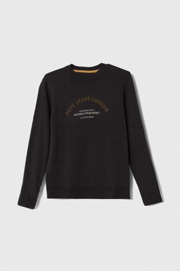 Detský bavlnený sveter Pepe Jeans šedá farba, tenký