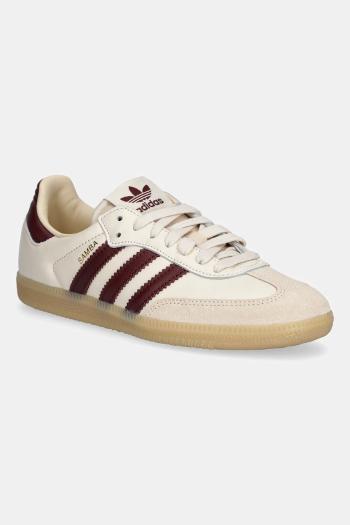 Kožené tenisky adidas Originals Samba OG béžová farba, JS3830