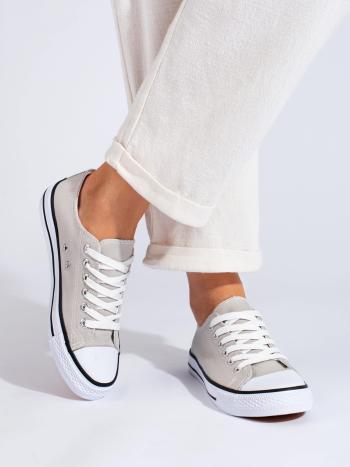 Trendy dámske tenisky šedé bez podpätku