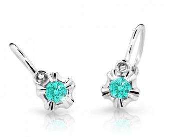 Cutie Jewellery Detské náušnice z bieleho zlata C2158-10-X-2 svetlo zelená