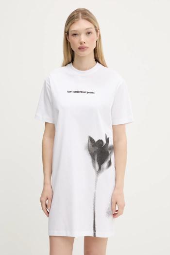 Bavlnené šaty Karl Lagerfeld Jeans biela farba, mini, rovný strih, A3W13006