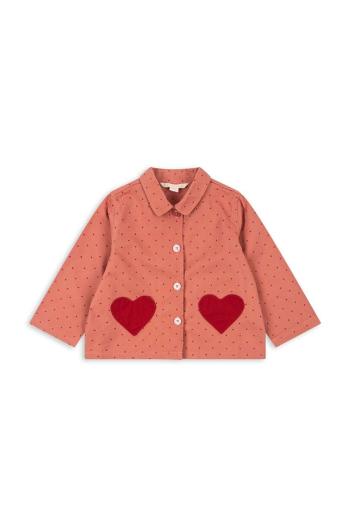 Detská bavlnená bunda Konges Sløjd NOLA SHIRT JACKET GOTS ružová farba, KS101637
