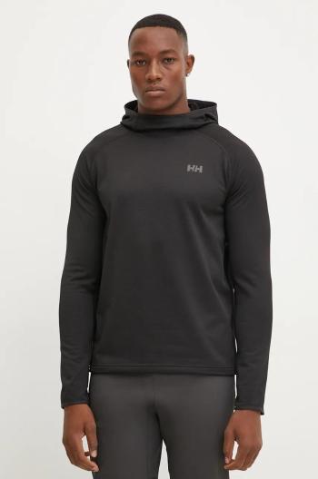 Športová mikina Helly Hansen Versalite Fleece čierna farba, s kapucňou, jednofarebná, 49551