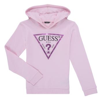 Guess  HOODED LS FLEECE_CORE  Mikiny Ružová