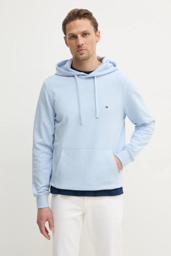 Bavlnená mikina Tommy Hilfiger pánska, čierna farba, s kapucňou, melanžová, MW0MW37235