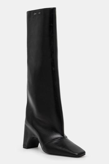 Kožené čižmy Coperni Bridge Boot dámske, čierna farba, na podpätku, COPSH03420C