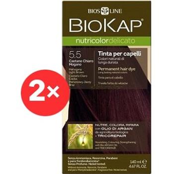 BIOKAP Nutricolor Delicato Mahogany Light Brown Gentle Dye 5.50 (2× 140 ml)