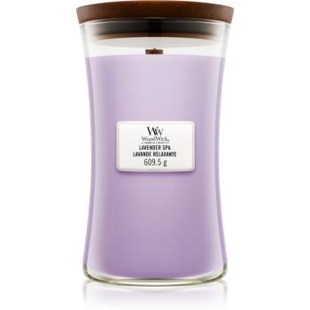 Woodwick Lavender Spa vonná sviečka s dreveným knotom 609.5 g