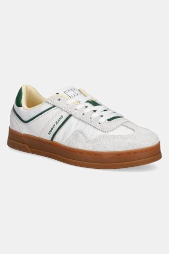 Tenisky Tommy Jeans THE GREENWICH MIX MEDIA biela farba, EN0EN02730