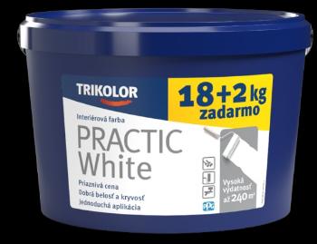 TRIKOLOR PRACTIC WHITE - Klasická interiérová farba pre nenáročné priestory biela, 18+2 kg zadarmo