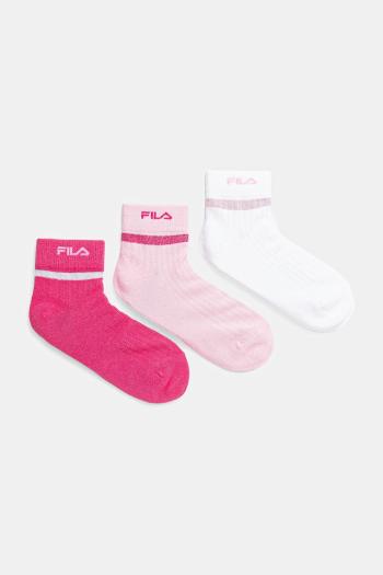 Detské ponožky Fila 3-pak ružová farba, F2112