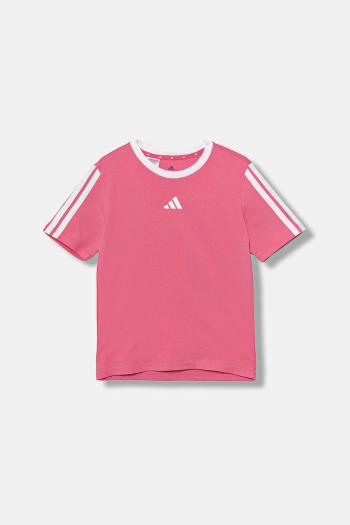 Detské bavlnené tričko adidas ružová farba, JW8629