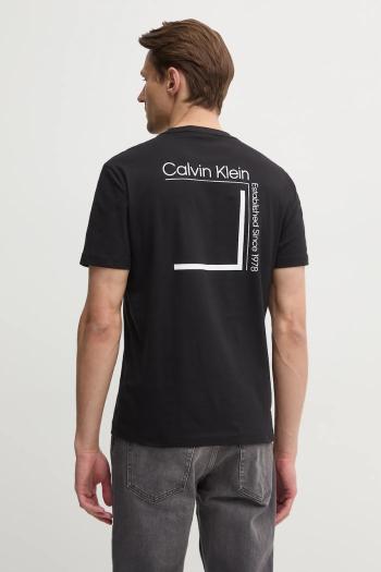 Bavlnené tričko Calvin Klein pánske, čierna farba, s potlačou, K10K114152