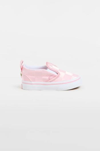 Detské tenisky Vans Slip-On V ružová farba, VN000D0TY3K1