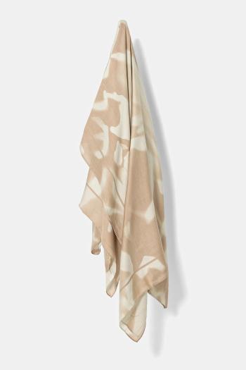 Šatka Calvin Klein dámska, béžová farba, vzorovaná, K60K612973