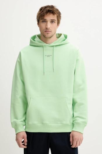 Bavlnená mikina Drôle de Monsieur Le Hoodie Slogan Classique pánska, zelená farba, s kapucňou, s potlačou, G-HO161-CO127-LGN