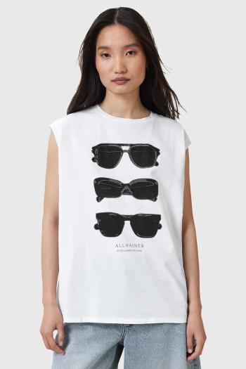 Bavlnená blúzka AllSaints SUNNIES biela farba, s potlačou, W163JC