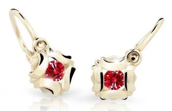 Cutie Jewellery Slušivé detské náušnice zo žltého zlata C2216-10-X-1 červená