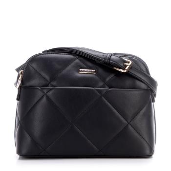 Dámska crossbody kabelka s prešívaním z ekokože čierno-zlatá 99-4Y-611-1G