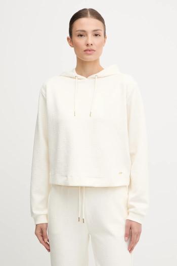 Mikina Guess PEONY béžová farba, s kapucňou, jednofarebná, V5YQ04 KBSL2