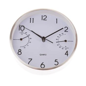 Nástenné hodiny s teplomerom a vlhkomerom 15 cm