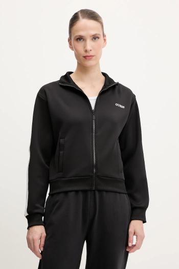 Mikina Guess YARROW dámske, čierna farba, s nášivkou, V5GQ18 KCRU2