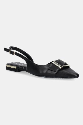Kožené balerínky Dkny Clemma čierna farba, s otvorenou pätou, K3590639