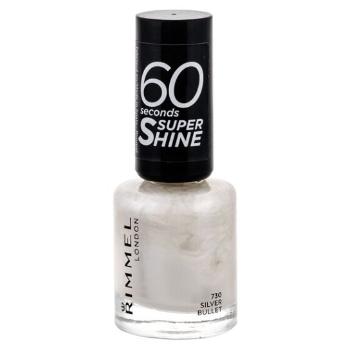 RIMMEL LONDON60 Seconds lak na nehty Super Shine 730 Silver Bullet 8 ml