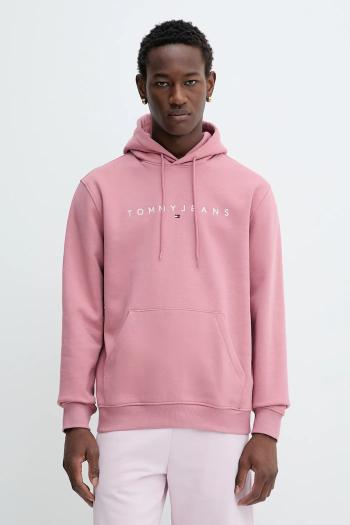 Mikina Tommy Jeans béžová farba, s kapucňou, s potlačou, DM0DM20746