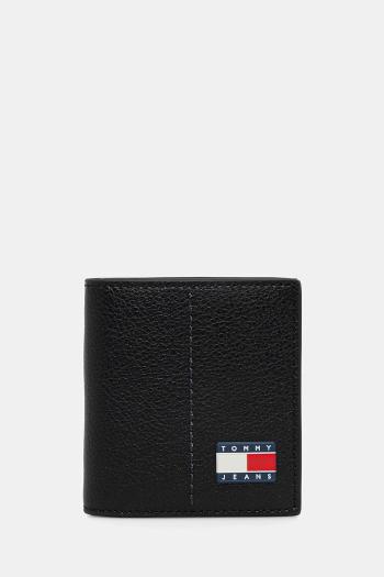Peňaženka Tommy Jeans pánska, čierna farba, AM0AM13698