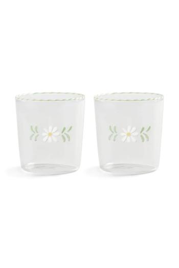 Sada pohárov &k amsterdam flora white 300 ml 2-pak priehľadná farba