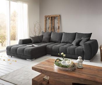 Sedací souprava Josea 300x220 cm Mikrovlákno Černá Recamiere Levá