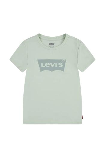 Detské tričko Levi's zelená farba