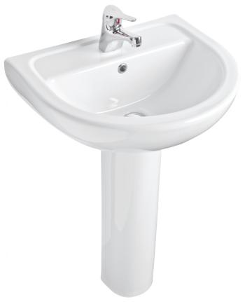 OLSEN SPA - Nástenné umývadlo COMPACT 55 - Polostĺp k umývadlu - Bez, Stĺp k umývadlu - Bez stĺpu OLKGKO04LVB01