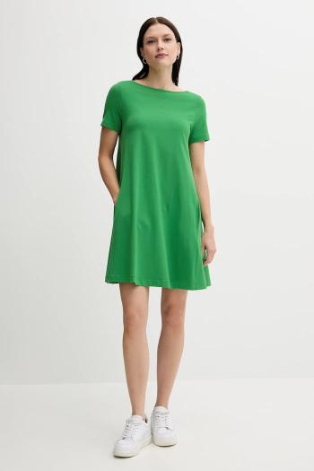 Šaty United Colors of Benetton zelená farba, mini, rovný strih, 3Z1RDV01E