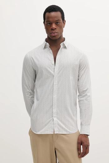 Košeľa Armani Exchange biela farba, slim, s klasickým golierom, XM000625 AF13184