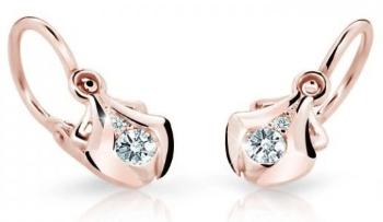 Cutie Jewellery Detské náušnice z ružového zlata C2224-10-X-4 biela
