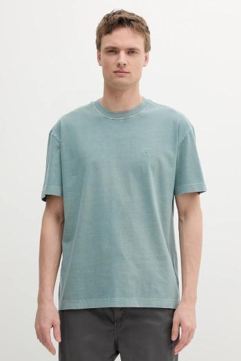Bavlnené tričko Calvin Klein Jeans pánske, zelená farba, s nášivkou, J30J327488