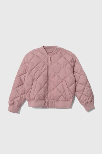 Detská bunda bomber Abercrombie & Fitch ružová farba