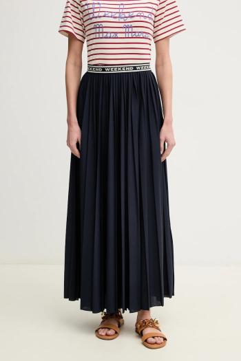 Sukňa Weekend Max Mara tmavomodrá farba, maxi, áčkový strih, 2515771031600