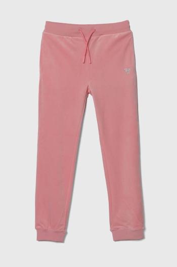 Detské tepláky Guess ružová farba, jednofarebné, J4YQ20 KBXI2