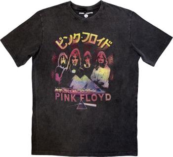 Pink Floyd Tričko Japan Poster Stone Wash Unisex Charcoal Grey L