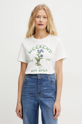Bavlnené tričko Weekend Max Mara dámske, biela farba, 2515971052600