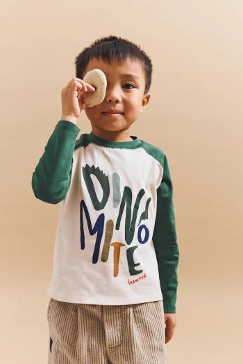 Detská bavlnená košeľa s dlhým rukávom Liewood Ellington Placement T-shirt béžová farba, vzorovaná, LW20083