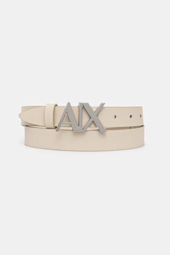 Kožený opasok Armani Exchange hnedá farba