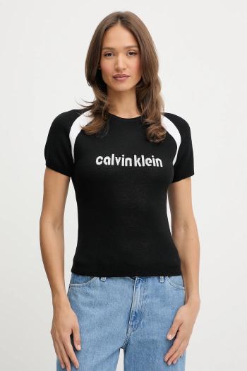 Sveter Calvin Klein Jeans čierna farba, ľahké, LV047C307G